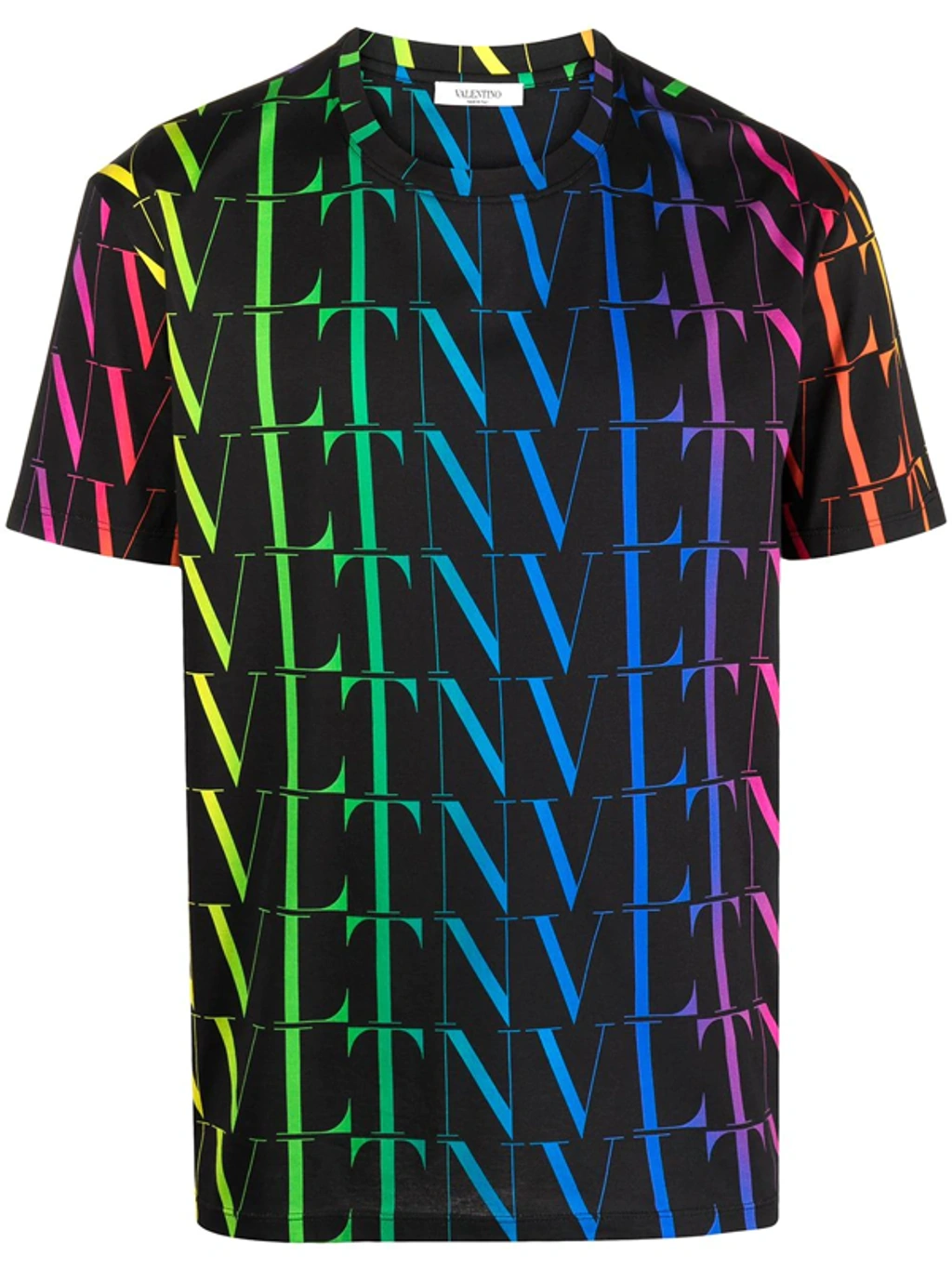 Valentino Vltn Rainbow-logo Print T-shirt In Blue | ModeSens Valentino Vltn Rainbow-logo Print T-shirt In Blue | ModeSens