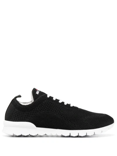 Kiton Embroidered-logo Low Top Trainers In Black