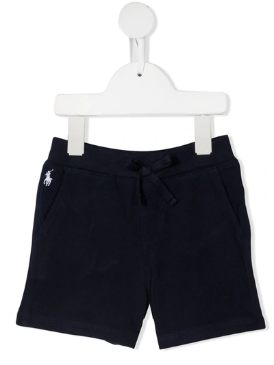 Ralph Lauren Babies' Embroidered-logo Cotton Shorts In Blue