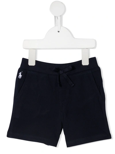 Polo Ralph Lauren Babies' Embroidered-logo Cotton Shorts In Blue