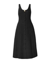 Adam Lippes Button-embellished Bouclé Midi Dress In Black