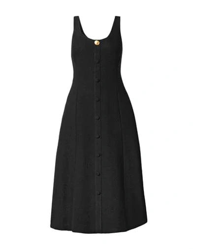 Adam Lippes Button-embellished Bouclé Midi Dress In Black