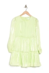 Abound Long Sleeve Tiered Dress In Green Limecream