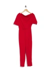 Alexia Admor Draped One-shoulder Jumpsuit In Red