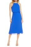 Sam Edelman Sleeveless Pleated Midi Dress In Blueberry