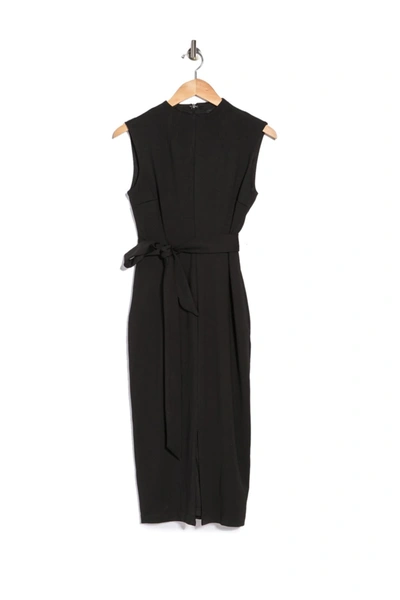 Alexia Admor Mock Neck Belted Sheath Dress In Black