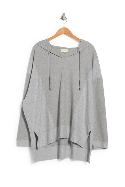 Melloday Mini Waffle Knit Pullover Hoodie In H Grey