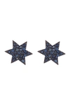 FOREVER CREATIONS USA INC. STERLING SILVER BLUE SAPPHIRE STAR STUD EARRINGS,811632033188