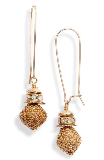 Akola Chain Karatasi Bead Drop Earrings In Gold