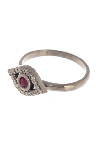 Adornia Fine Evil Eye Diamond & Ruby Ring In Red
