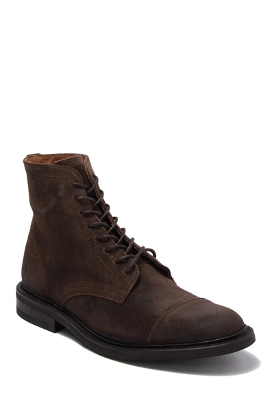 Frye Seth Leather Lace-up Boot In Dark Brown