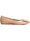 ROGER VIVIER GOMMETTE PATENT LEATHER BALLTS FLATS