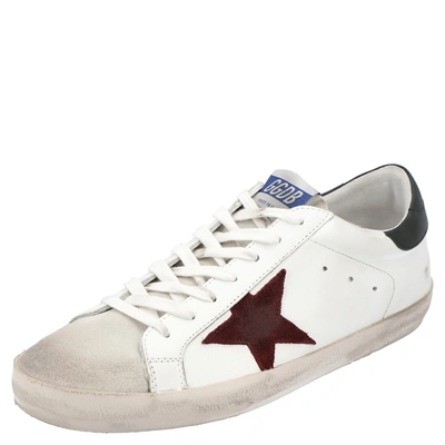Pre-owned Golden Goose White/red Superstar Low-top Sneakers Size Eu 42