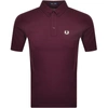 FRED PERRY FRED PERRY BUTTON DOWN COLLAR POLO T SHIRT BURGUND
