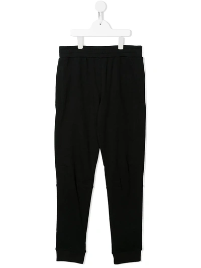 Stella Mccartney Kids' Pull-on Cotton Track Trousers In Black
