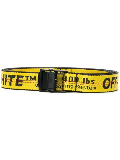 Off-white Logo-tape Adjustable-fit Belt In Yellow
