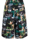 Givenchy Printed Bermuda Shorts In Black