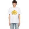 VERSACE JEANS COUTURE WHITE ROCOCO CRYSTAL MOTIF T-SHIRT