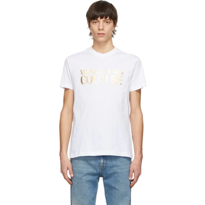 Versace Jeans Couture Logo-print Cotton T-shirt In White