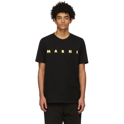 Marni Logo-print Cotton T-shirt In Black