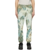 JOHN ELLIOTT GREEN TIE-DYE LA LOUNGE PANTS