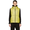 Moncler Padded Hooded Gilet Jacket In Yellow