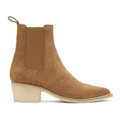 Amiri Chelsea Crepe Suede Ankle Boots In Braun