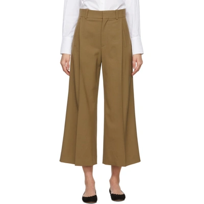 Chloé Brown Virgin Wool Wide-leg Trousers