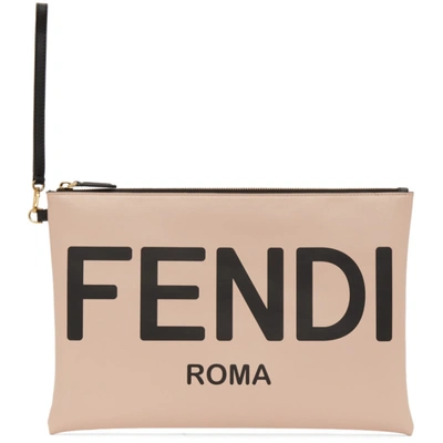 Fendi Pink Large Flat Pouch In F1cn7 Pink
