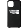 Vetements Black 'limited Edition' Logo Iphone 11 Pro Max Case In Black 11 Pro 1461996