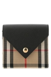 BURBERRY MULTICOLOR FABRIC AND LEATHER WALLET CHECKED BURBERRY DONNA TU
