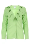 Bottega Veneta Shirt In Stretch Viscose With Rouches In Green