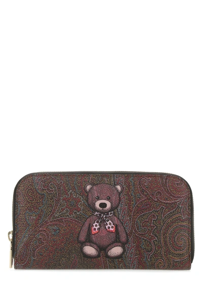 Etro Printed Canvas Wallet Nd  Donna Tu