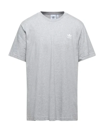 Adidas Originals Essentials Shorts In Gray Heather With Small Logo-grey