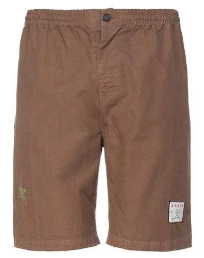 The Editor Man Shorts & Bermuda Shorts Brown Size 38 Cotton, Elastane