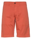 Perfection Man Shorts & Bermuda Shorts Orange Size 28 Cotton, Elastane