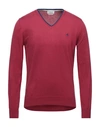 Brooksfield Sweaters In Brick Red