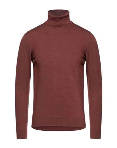 Alpha Studio Turtlenecks In Cocoa
