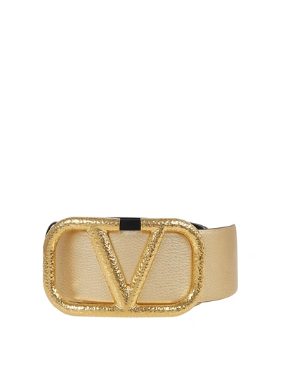 Valentino Garavani Super Vee Belt In Gold