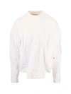 Valentino Side Pockets Sweatshirt In White In White