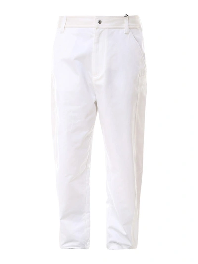 Valentino Baggy Fit Tapered Trousers In White