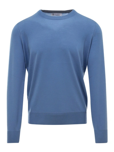 Brunello Cucinelli Wool-cashmere Blend Jumper In Blue