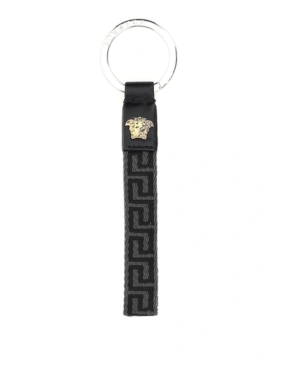 Versace Greca Key Ring In Black