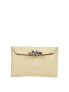 ALEXANDER MCQUEEN FOUR RING EMBELLISHED POUCH