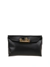 ALEXANDER MCQUEEN FOUR RING EMBELLISHED POUCH