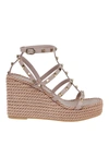 VALENTINO GARAVANI ROCKSTUD WEDGE SANDALS