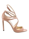 Jimmy Choo Lang 105 Blush Cut-out Leather Sandals In Pink