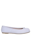 Maison Margiela 'tabi' White Ballerina Flats With Split-toe In Nappa Leather Woman  In Lilac