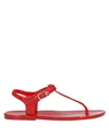 Emporio Armani Toe Strap Sandals In Red