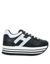 Hogan Woman Sneakers Black Size 4 Soft Leather In Black